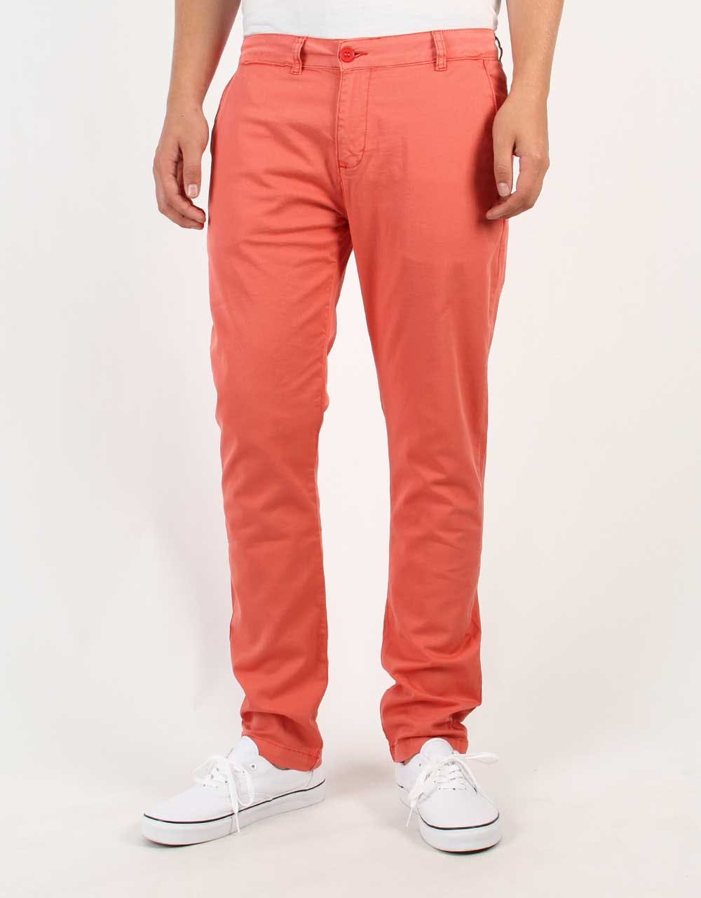 Route One Slim Fit Chinos - Salmon