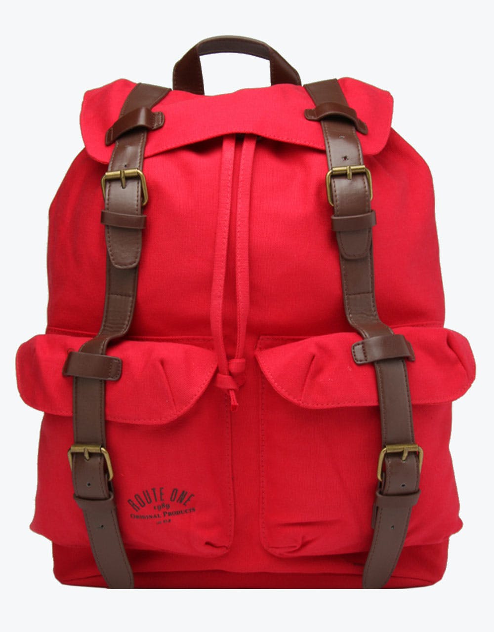Route One Canvas Backpack - Red