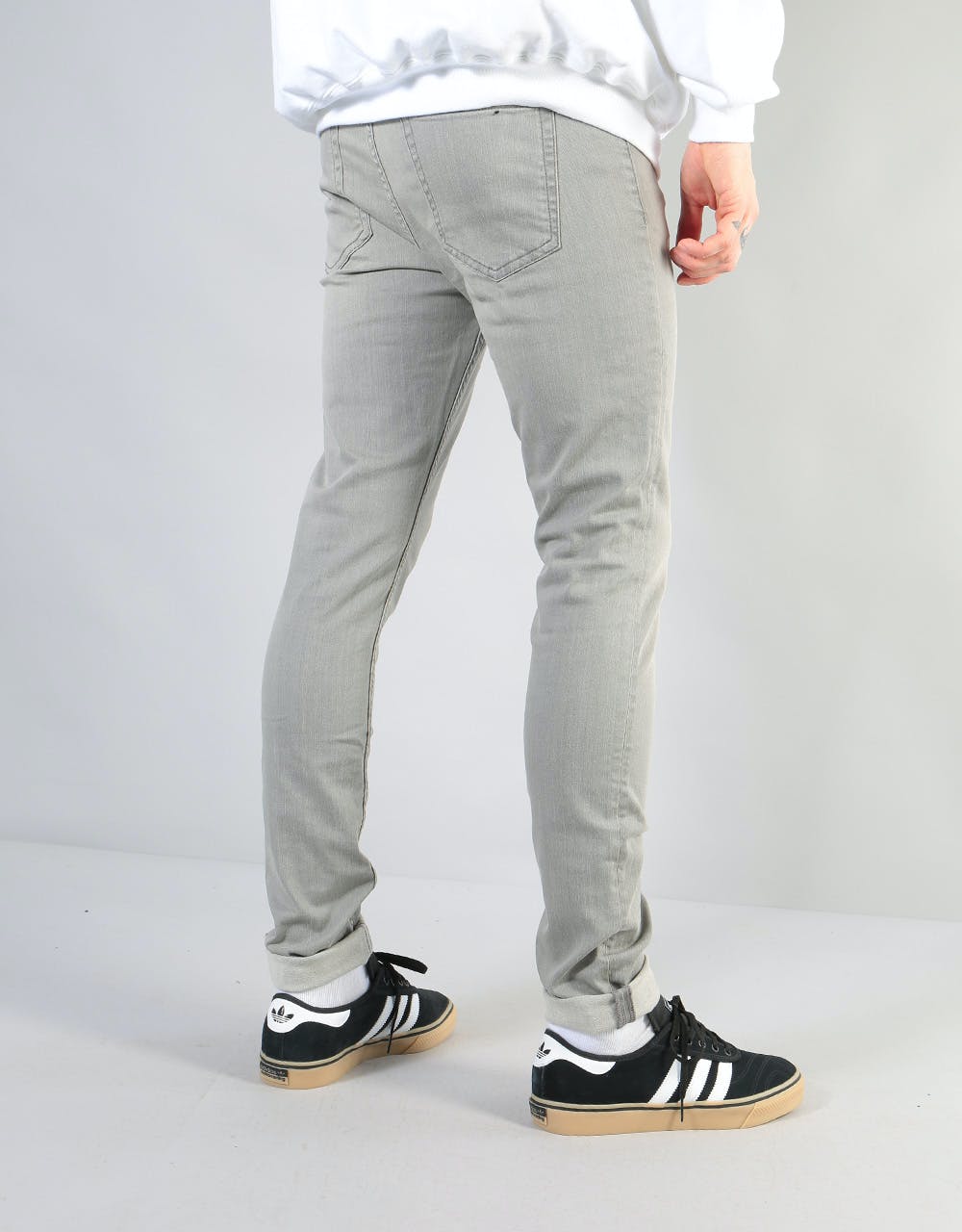 Route One Skinny Denim Jeans - Washed Grey