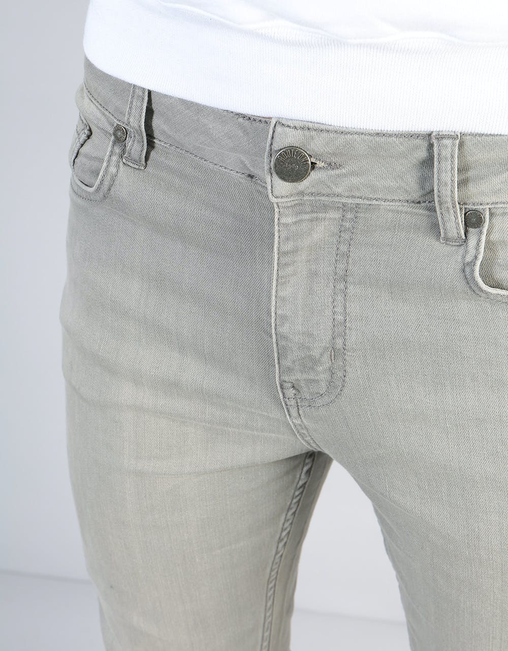 Route One Skinny Denim Jeans - Washed Grey