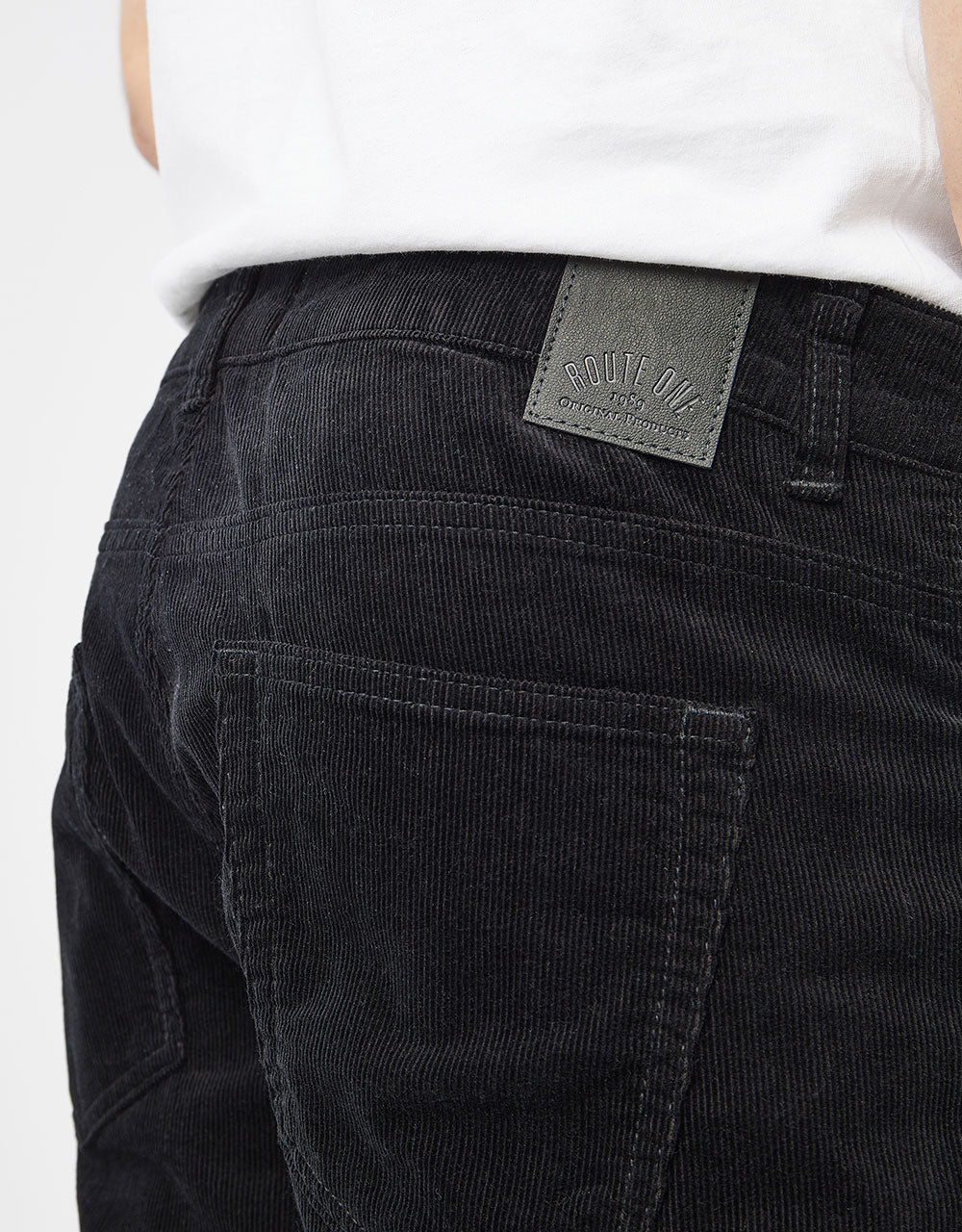 Route One Slim Fit Cords - Black