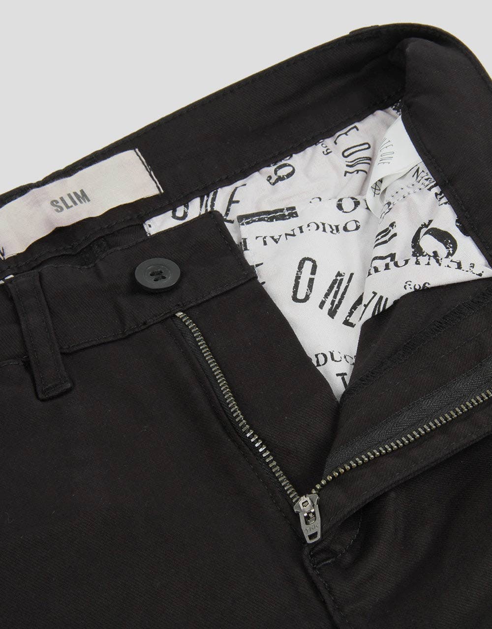 Route One Slim Fit Kids Chinos - Black
