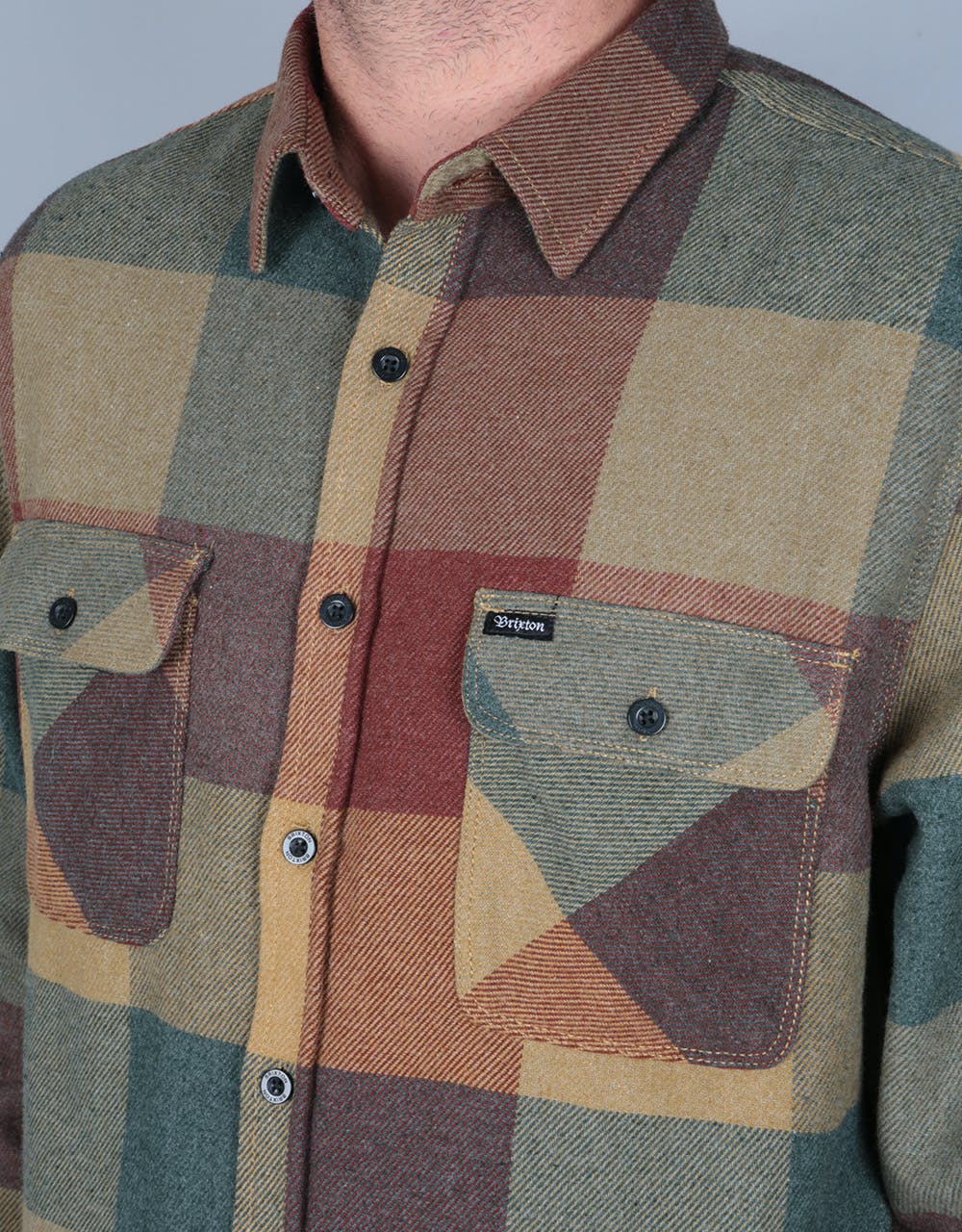 Brixton Bowery L/S Flannel Shirt - Rust/Copper