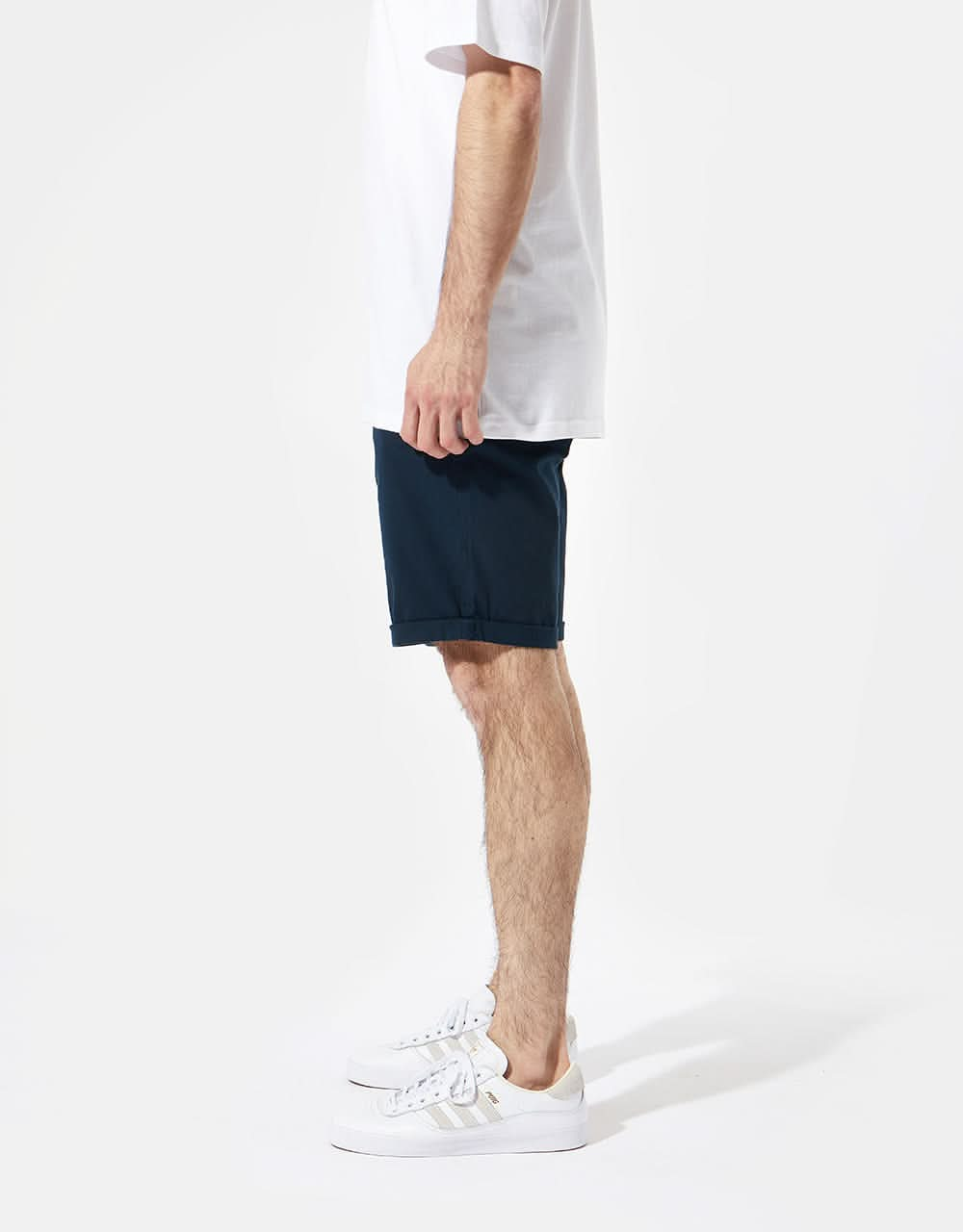 Route One Roll Up Chino Shorts - Navy