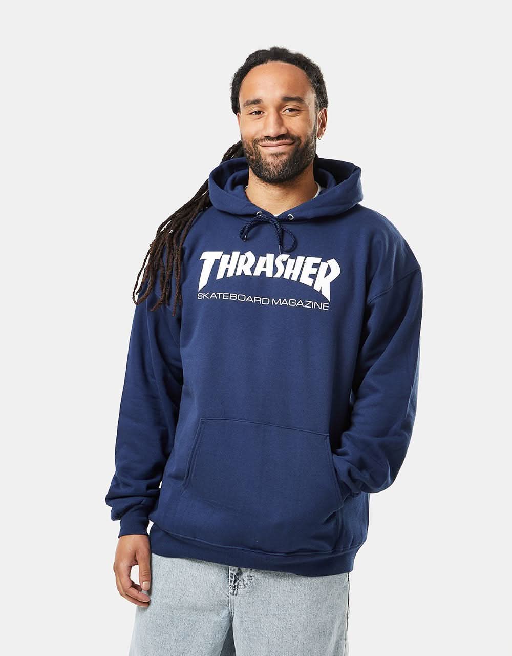 Thrasher skate mag hoodie navy Clearance
