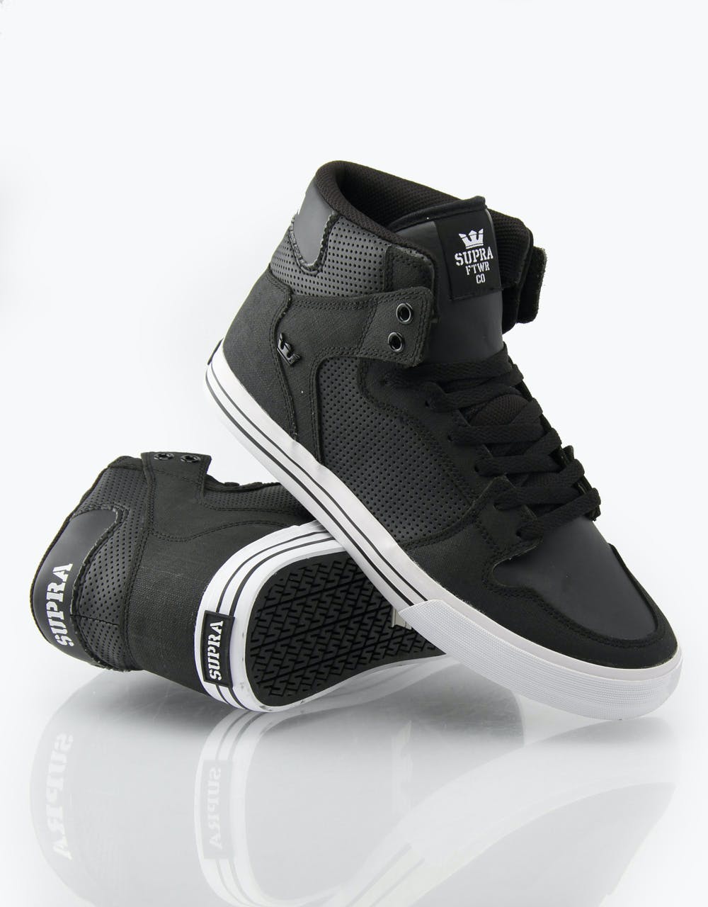 Supra Gunny "TUF" Vaider Skate Shoes - Black/White